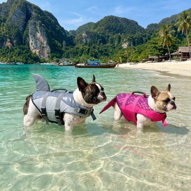SharkyMermaid Frenchie Life Jacket