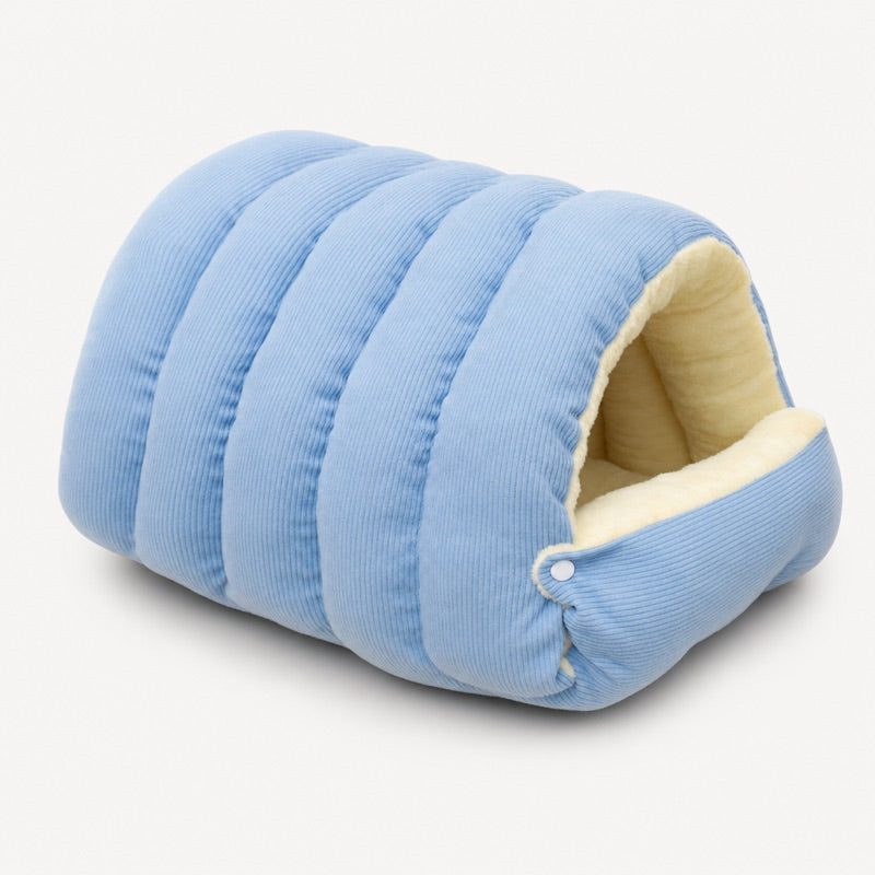 Blue Corduroy Frenchie Cave Bed