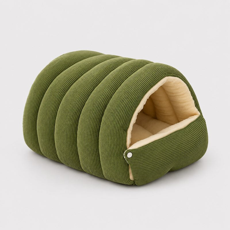 Green Corduroy Frenchie Cave Bed