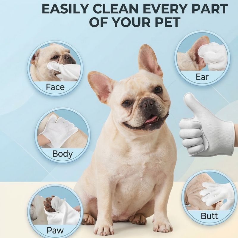 French Bulldog Wipe Gloves